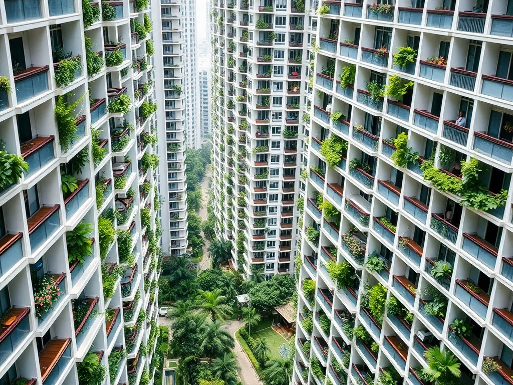 A high-angle architectural photograph of contemporary Singap