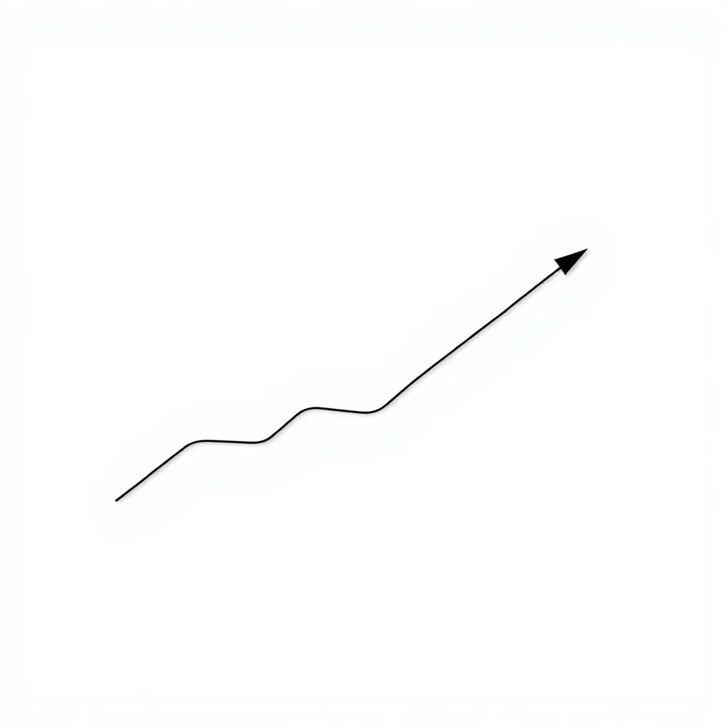 A minimalist technical diagram showing a line graph trending